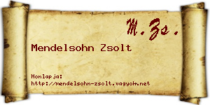 Mendelsohn Zsolt névjegykártya